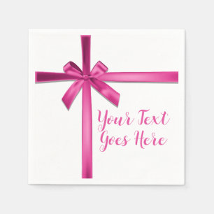 Pastel Roze Satijn Lint Boog Verjaardagsfeest Servet