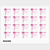 Pastel Roze Satijnen Lint Boog Verjaardagsfeestje Vierkante Sticker (Vel)