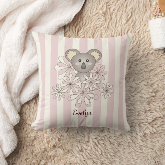 Pastel Roze Schattige Baby Koala Beer Kinderkamer Kussen (Deken)