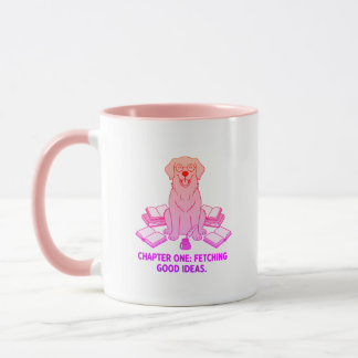 Pastel Roze Schrijvende Golden Retriever Drinkware Mok