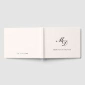 Pastel Roze Script Initiaal Monogram Bruiloft Gastenboek (Volledig)