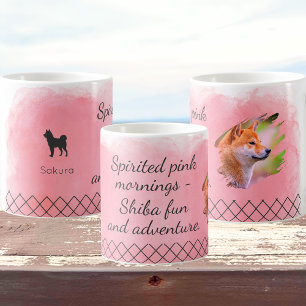 Pastel Roze Shiba Inu Mok – Aangepaste Foto & Naam