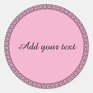 Pastel roze sjabloon, fancy kader, ronde sticker