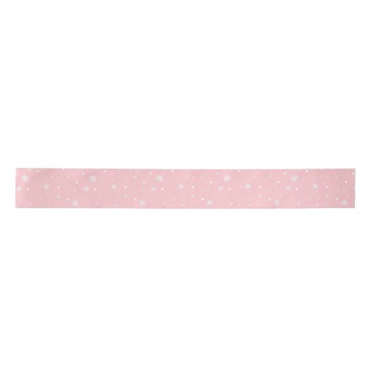  Pastel Roze Sneeuwvlok Patroon Kerst Lint (Voorkant)