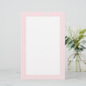 Pastel roze Snoepjes strepen. Briefpapier (Staand voorkant)