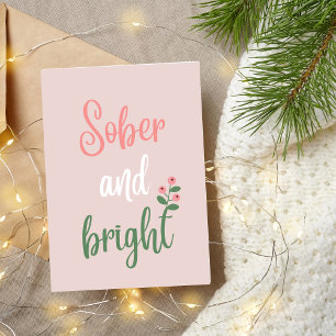 Pastel Roze Sober en Helder Kerstmis Bedankkaart