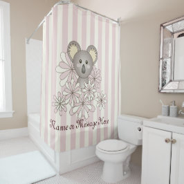 Pastel Roze Streep Schattige Baby Koala Kinder Mei Douchegordijn