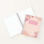 Pastel Roze Strepen Tie-Dye Naam Schets Kunst Notitieboek (Binnen)