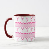 Pastel Roze Strik Seamloos Patroon – Mooie Estheti Mok (Links)