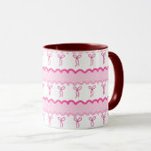 Pastel Roze Strik Seamloos Patroon – Mooie Estheti Mok (Voorkant rechts)