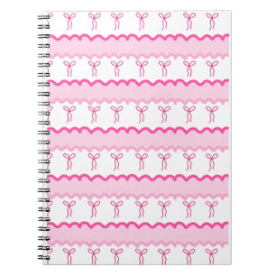 Pastel Roze Strik Seamloos Patroon – Mooie Estheti Notitieboek