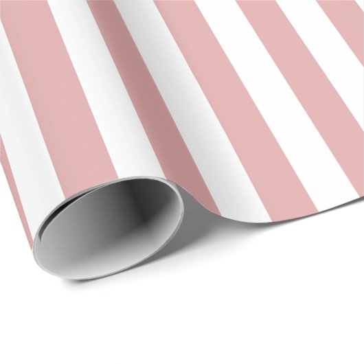 Pastel Roze Striped Cadeaupapier (Rol Hoek)