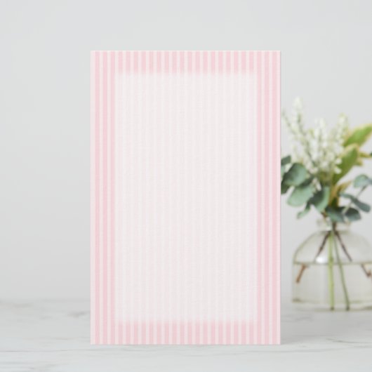 Pastel roze stripes. briefpapier (Staand voorkant)