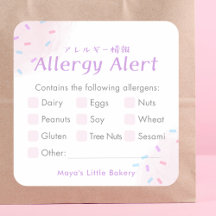 Pastel Roze Strooisel Allergie Waarschuwing