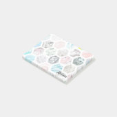 Pastel Roze Tegel Personaliseer naam Post-it® Notes (Schuin)