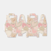Pastel roze textielvezel - hartenpatroon bedankdoosjes (Uitgevouwen)