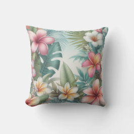 Pastel Roze Tropische Bloemen Hawaiian Botanical Kussen