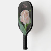 Pastel roze tulpen Elegant Bloemen Botanisch Pickleball Paddle (Links)
