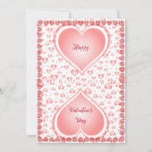 Pastel Roze Valentijnsdag Party Raining Hearts Kaart (Achterkant)