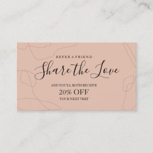 Pastel Roze verwijzingskaartontwerp Aanbevelingskaartje