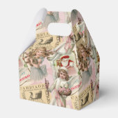 Pastel Roze Victoriaans Kerstmis Bedankdoosjes (Achterkant)