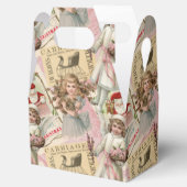 Pastel Roze Victoriaans Kerstmis Bedankdoosjes (Geopend)