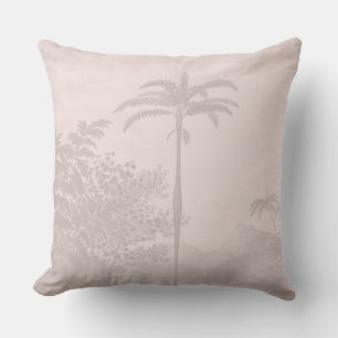 Pastel Roze Vintage Palmboom Boho Kussen