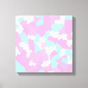 Pastel roze vrouwelijk Abstract camouflage canvas Afdruk