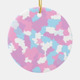 Pastel Roze Vrouwelijk Abstract Camouflage Patroon Keramisch Ornament