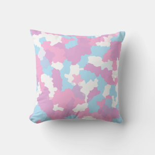Pastel Roze Vrouwelijk Abstract Camouflage Patroon Kussen
