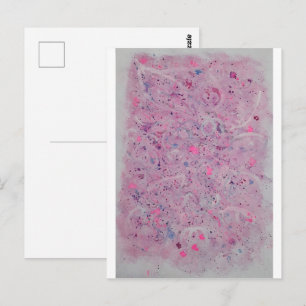 Pastel Roze Waterverf Abstract Briefkaart