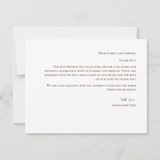 Pastel roze Waterverf bruiloft Hartelijk dank Bedankkaart (Achterkant)