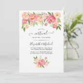 Pastel roze Waterverf online virtueel huwelijk Kaart (Staand voorkant)