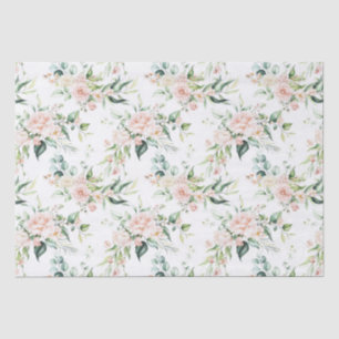 Pastel roze waterverven rozen patroon tissuepapier