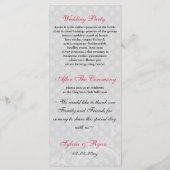 pastel roze Wedding programma (Achterkant)