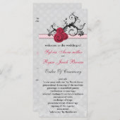 pastel roze Wedding programma (Voorkant / Achterkant)