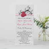 pastel roze Wedding programma (Staand voorkant)