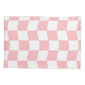 Pastel Roze Wit Checkerboard Naam Typografie Kussensloop (Achterkant-Links)