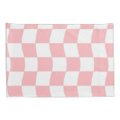 Pastel Roze Wit Checkerboard Naam Typografie Kussensloop (Achterkant-Rechts)
