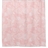 Pastel Roze & Wit Paisley Douchegordijn (Voorkant)
