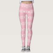 Pastel Roze Wit Victoriaans 4Ashley Leggings (Voorkant)