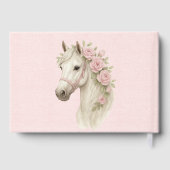 Pastel Roze & Witte Paard bruiloft Gastenboek (Achterkant)