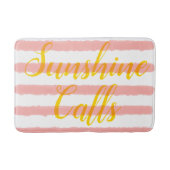 Pastel roze witte strepen badmat (Voorkant)