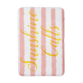 Pastel roze witte strepen badmat (Voorkant Verticaal)