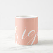 Pastel Roze Witte Typografie Mok (Center)