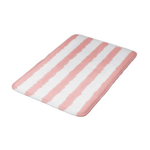 Pastel Roze Witte Watercolor Strepen Badmat