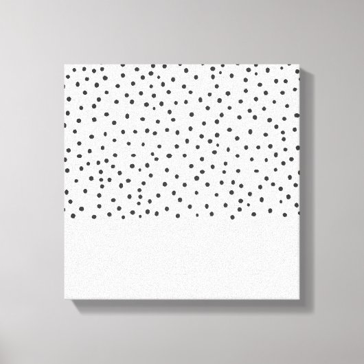 Pastel roze zwart waterverf polka dots patroon ca canvas afdruk (Voorkant)