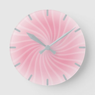 Pastel Roze Zwirl Ronde Klok
