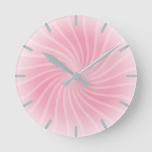 Pastel Roze Zwirl Ronde Klok (Voorkant)