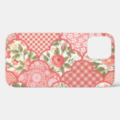 Pastel Rozen Bloemen Patchwork Patroon Case-Mate iPhone Case (Achterkant (horizontaal))